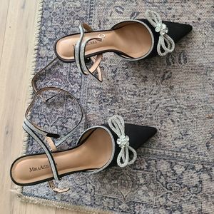 Rhinestone bow heels size 9
